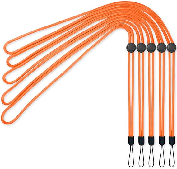 YOUOWO 5Pack Orange Lanyards Lightweight Circular Adjustable with Button