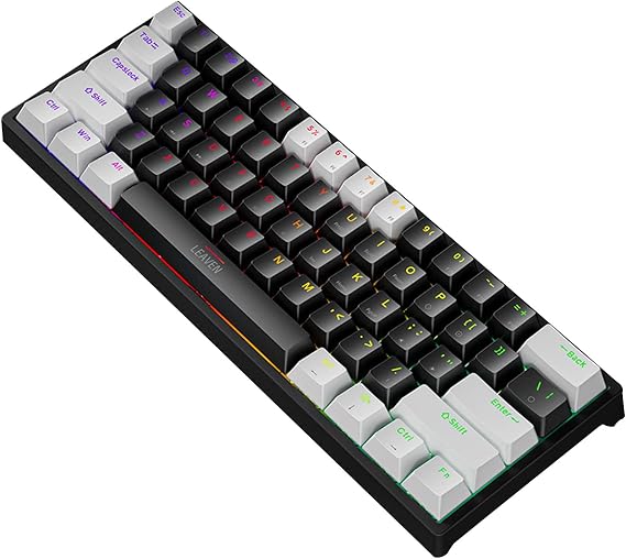 60% Mechanical Keyboard 61 Keys Mini Gaming Keyboard Wired Keyboards with Blue Switches for Computer Portable Light up Keyboards Desk Gaming Accessories Cool Stuff Gifts for Teenage Boys Men Women