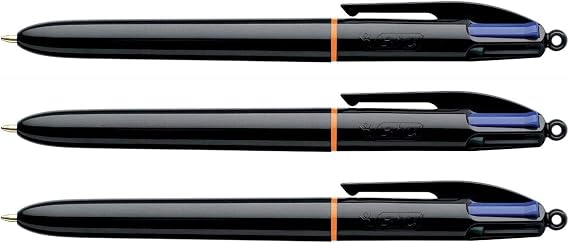 BIC Vierfarbkugelschreiber 4 colours (TM), şaft Siyah, ISO 12757 – 2 uç