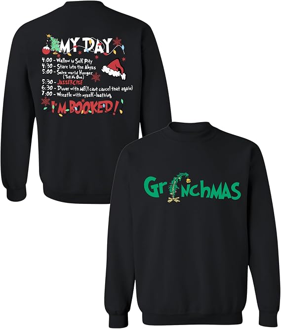 Christmas Sweatshirts for Women My Day Im Booked Funny Xmas Sweatshirt