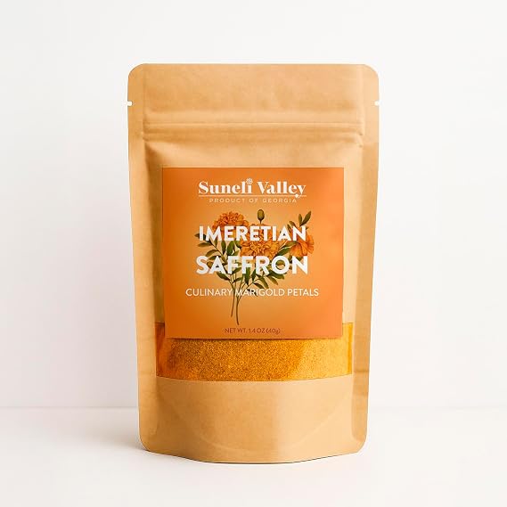 Suneli Valley Imeretian Saffron | Authentic Georgian Culinary Saffron Substitute | Tagetes Patula (Culinary Marigold) | Kviteli Kvavili 1.4 oz (40g)