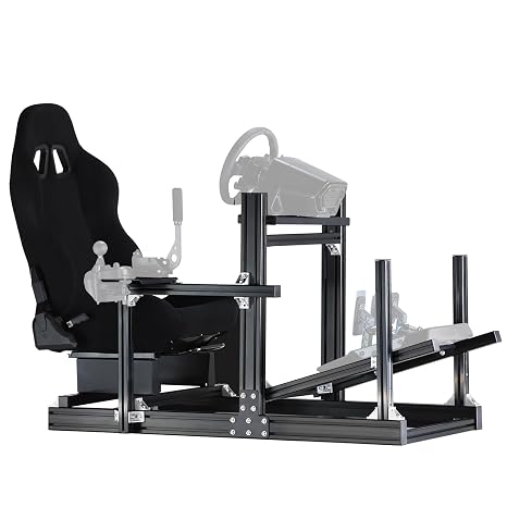 Anman F1 Racing Simulator Cockpit Stand with Comfortable Seat Fit for Logitech G29 G920 G923,for Thrustmaster,for Fanatec,Adjuatable Steering Wheel Stand,Not Included Wheel Pedals Handbrake & Shifter