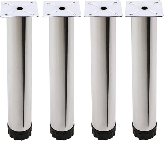 Badem10 Adjustable Furniture Sofa Base Sofa Metal Support Riser Leg 25cm Chrome Legs (4PCS)