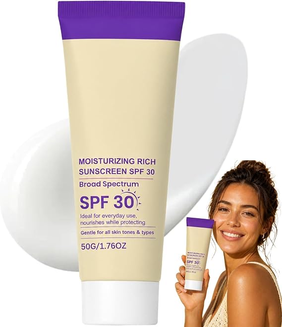 Mineral Zinc Oxide Face Sunscreen,Moisturizing Rich Sunscreen Spf 30