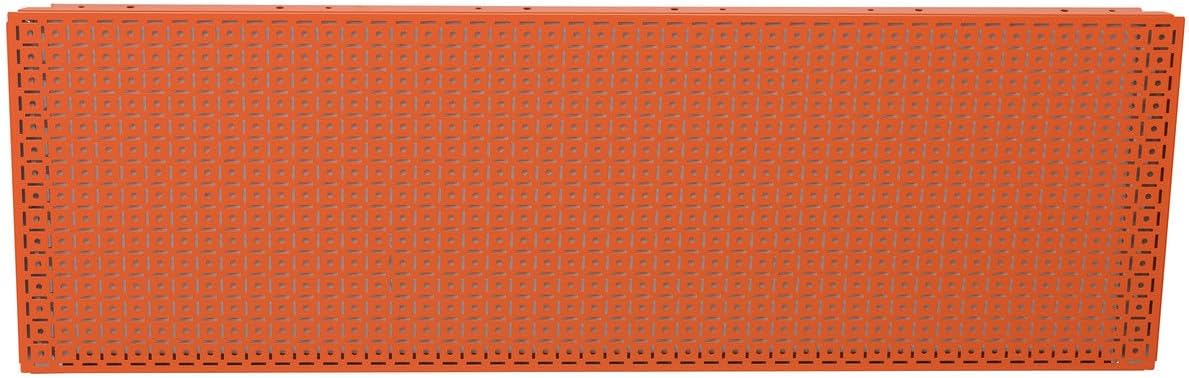 OmniWall Modular Metal Pegboard System, 16x48 inches, Steel Construction, Wall-Mounted Tool Storage Orange, Horizontal