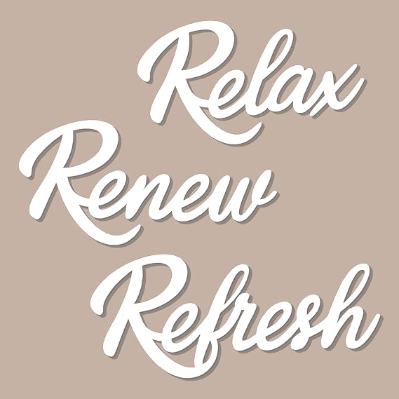 3 Pieces Bathroom Decor White Bathroom Wall Art Relax Renew Refresh