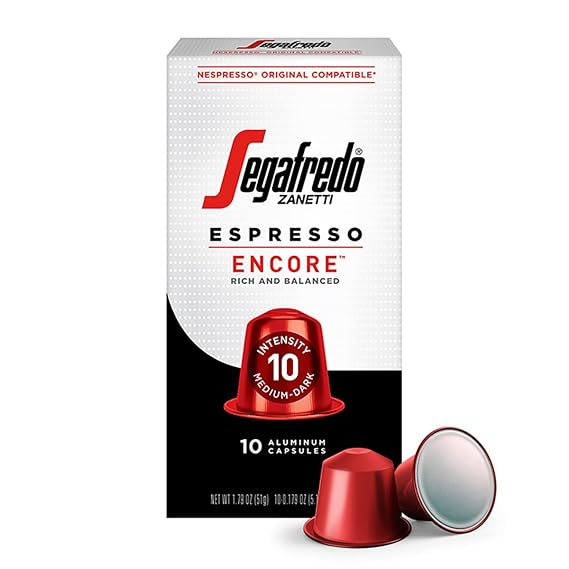 Segafredo Zanetti Espresso Capsules - Encore, 10 Single Serve Pods