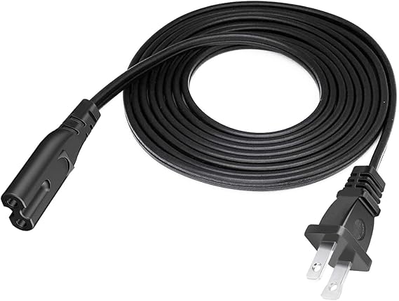 8FT Premium 2-Prong Replacement AC Power Cable Compatible for Sony PlayStation PS1 SCPH-9001 Game Console