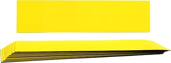 hBARSCI 10 Pack Lockdown Magnetic Strips, Yellow - 8" x 2" x 0.03" - Flexible & Durable - Effective & Easy Solution for Emergency Lockdowns