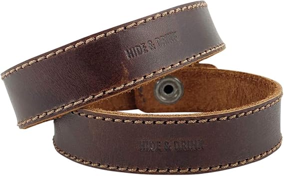Hide & Drink, Pour Over Strap (2 Pack) Compatible with Chemex 6-Cup Glass Handmade from Full Grain Leather - Bourbon Brown