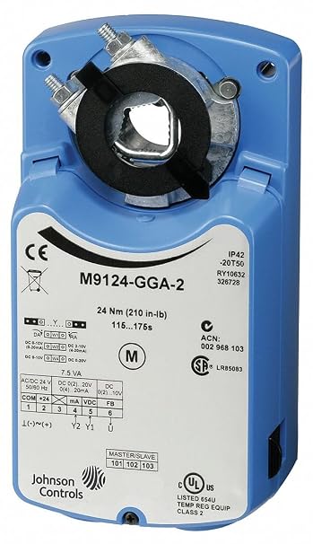 Johnson Controls M9124-GGA-2 Electric Actuator, 210 in-lb. Running Torque,4 to 122 Degree F