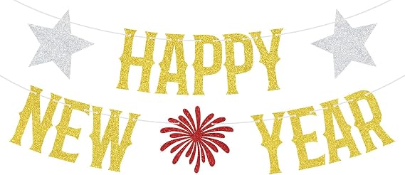Happy New Year Banner, Cheers to the New Year, Cheers to 2026, Goodbye 2025 Hello 2026, Happy NEW YEAR Holiday Party Decorations