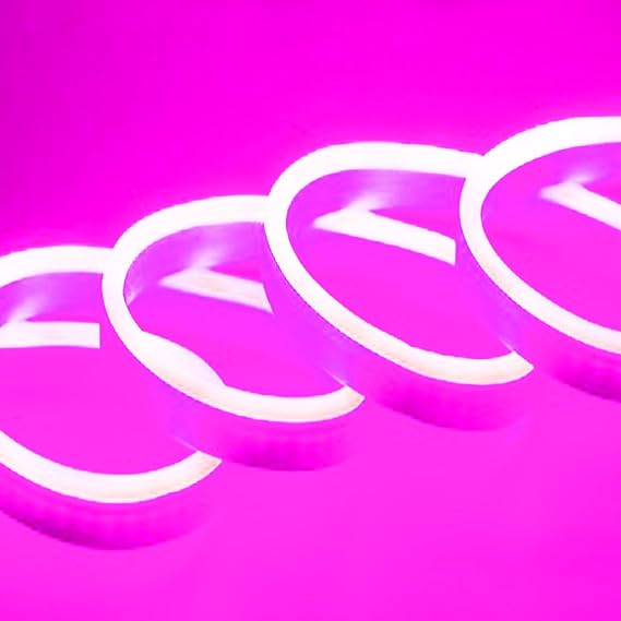 SUYOOULIN LED Neon Light Rope, LED Strip Lights, 13000LM Outdoor Flexible String Light, DC 12V 16.4Ft 2835 600 LEDs Silicone Tape Bar Light for Home, Indoors, Decor DIY, Sign Letter (Pink)