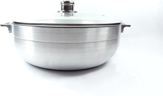 Uniware Aluminum Heavy Gauge Caldero Dutch Oven With Glass Lid,Silver (10 QT)