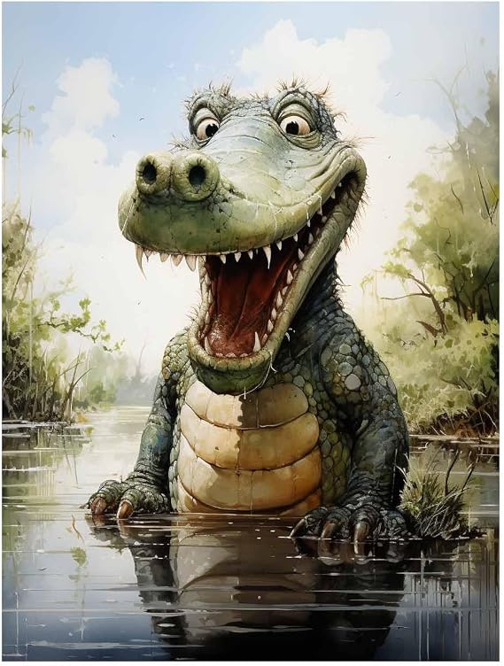 CAPITUNEISKINEPA Alligator Poster Gift Poster For Bedroom Small Posters 12" x 18"