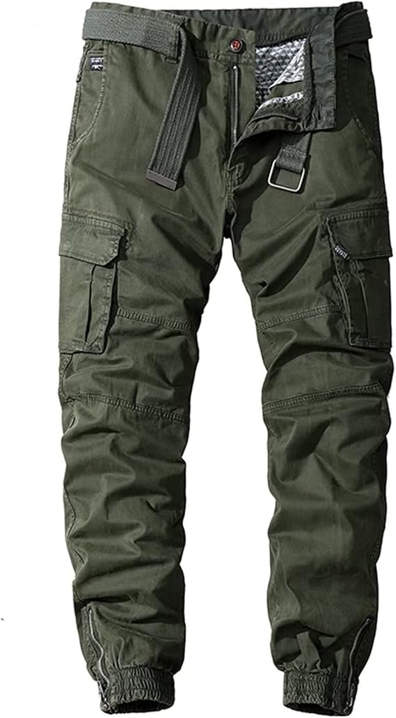 Work Trousers Cotton Casual Cargo Trousers for Men Outdoor Mens Camping Hiking Multi Pockets Pants