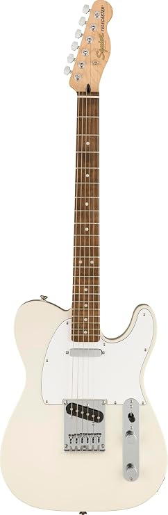 Squier by Fender Affinity Telecaster Beginner Electric Guitar, Olympic Wht | 2 Year, Olympic White, Laurel Fingerboard