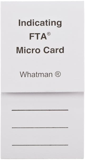 GE Whatman FTA WB120311 Indicating Micro Card with 1 x 125L Sample Area for DNA (Pack of 25)
