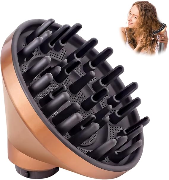 Diffuser for Dyson Airwrap, Hair Dryer Diffuser Attachment for Dyson Airwrap HS05 HS03 HS01，Upgraded Diffuser Nozzle for Dyson for Airwrap Styler（Gold）