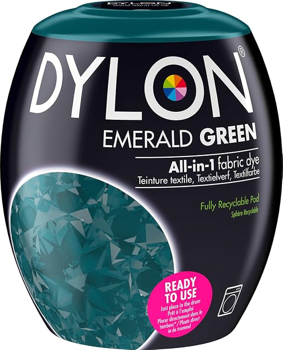 Dylon Washing Machine Fabric Dye Pod for Clothes & Soft Furnishings, 350g Emerald Green