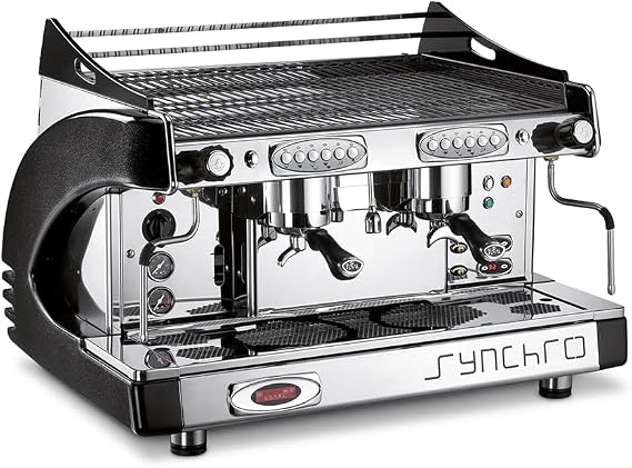 Royal BFC Synchro CBC 2 Group Traditional Espresso Machine Commercial Semi-Automatic NSF ETL Certified Volumetric Touchpad Black