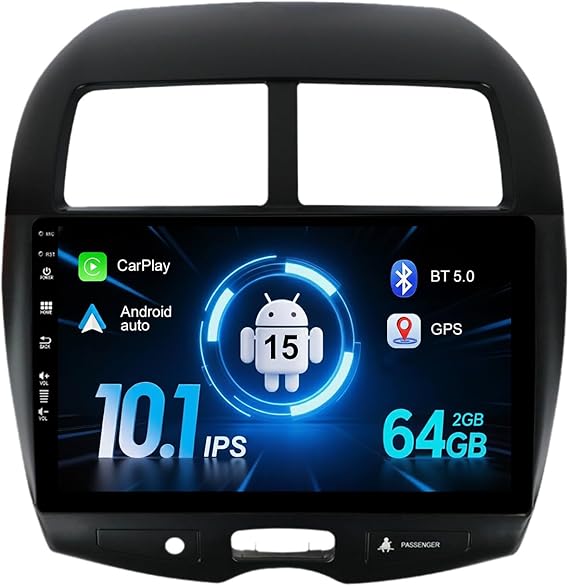 Car Stereo 2G+64G Android 15 For Mitsubishi ASX 2010-2017 Carplay GPS Sat Nav RDS Free Camera Double Din Head Unit Support Bluetooth Mirror Link DAB WIFI SWC 10" IPS