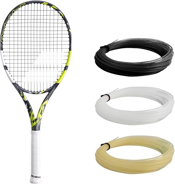 Babolat Pure Aero Team Tennis Racquet (7th Gen) Strung with 16g Syn Gut at Mid-Range Tension