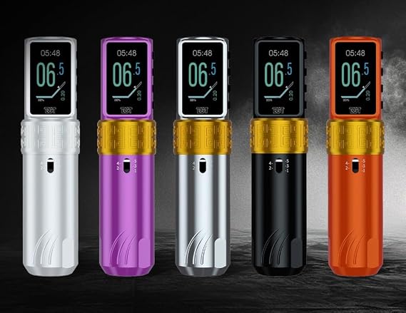 DGT Levitation Tattoo Pen Machine Power by Batteries 2300mAh, 412V Adjustable, 4.5mm Adjustable Stroke, TFT Display, Professional Tattoo Machine (Black)