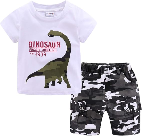Mud Kingdom Woven Short Sets for Boys Summer Holiday Outfits Casual Short Sleeve