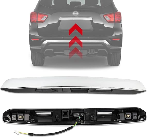 90810-9PG0A Chrome Tailgate Liftgate Handle for 13-19 Nissan Pathfinder | Replaces 90810-9PG0A 90810-3KA0A. Exterior finisher garnish molding restores trunk lid pull function without modifications
