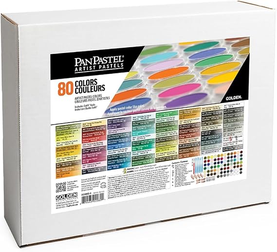 PanPastel Artist Pastels by GOLDEN, 80 Color Set, Professional Artist Pastels, Unique Pan Format (cake-like)