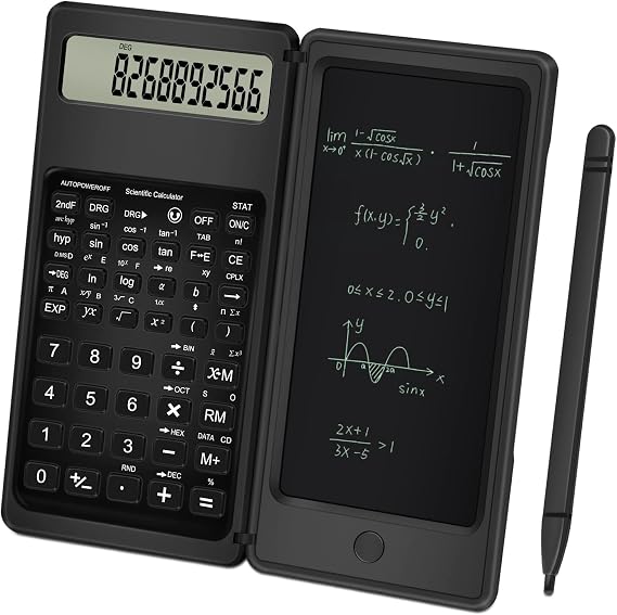TRELC Scientific Calculator with Notepad, Calculator for Student, Black