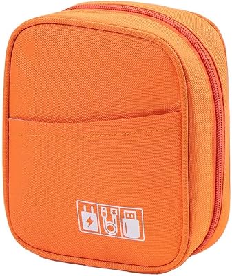 E-Tree Storage Pouch for Small Electronics and Accessories,Tech Bag,Electronic Organizer Case Compatible with MacBook Laptop Charger,Mouse,Cables,Hub,Power Bank,Earphone,Toiletries Cosmetics Orange