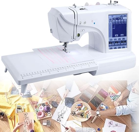 Computer Embroidery Sewing Machine, Electric Embroidery Sewing Machine with 7" LCD Touch Screen, 132 Different Stitches, 398 Pattern Combinations