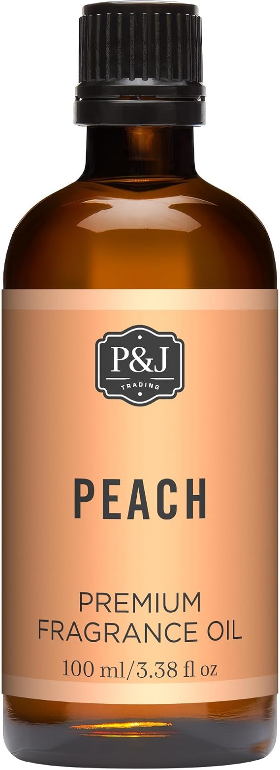 P&J Fragrance Oil | Peach Oil 100ml - Candle Scents for Candle Making, Freshie Scent, Soap Making Supplies, Diffuser Oil Scents