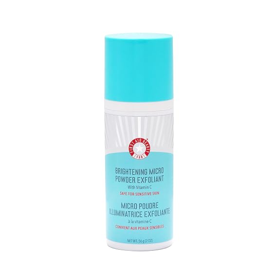 First Aid Beauty Micro Powder Exfoliant - Face Exfoliator with Vitamin C & Jojoba Beads - Ultra-Fine Face Scrub Revives Dull Skin, (2 oz)