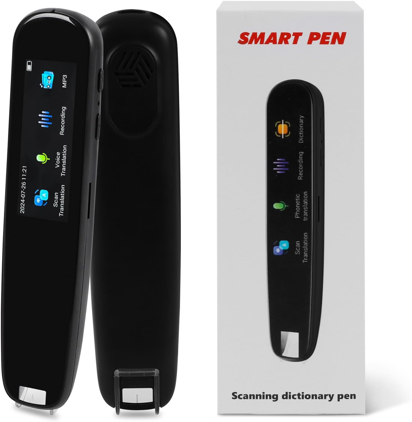 Scan Reader Pen, 142 Language Translator Device, Smart Digital Reading Pen for Dyslexia, Elderly, Kids, Students, Supports Voice, Scan, Text to Speech Reading Pen (Black)