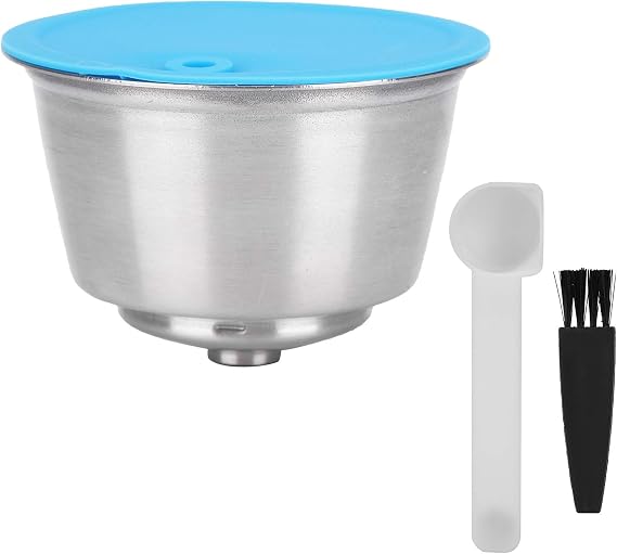 Reusable Coffee Capsule Filter 304 Stainless Steel Food Grade Capsules with Spoon Brush 3-Piece Set for Coffee Machines