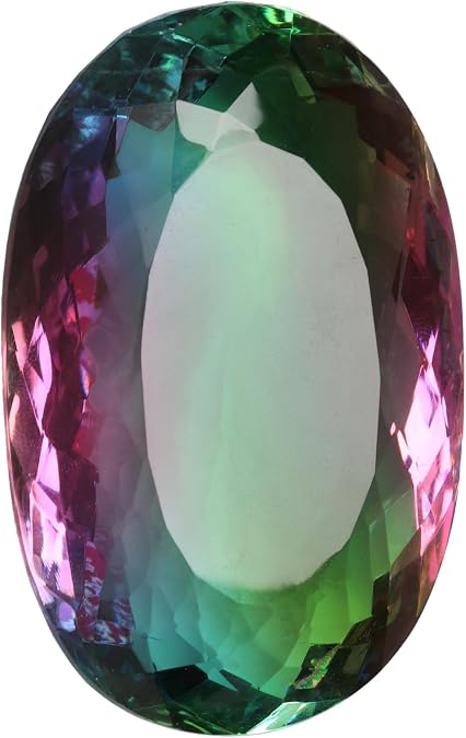 REAL-GEMS 700 Carat Lab Created Oval Cut Green Multi Color Ametrine Gemstone 72X46X30 size BIG Size Hydrothermal Gemstone Showpiece Gemstone