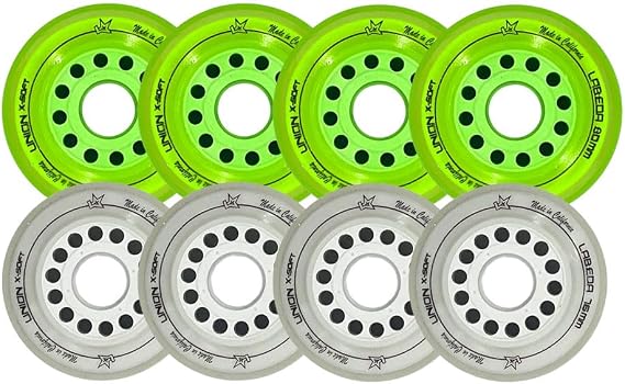 Labeda Roller Hockey Wheels Union Premium Performance Inline Skate Wheel 8-Pack - Choose Size and Color