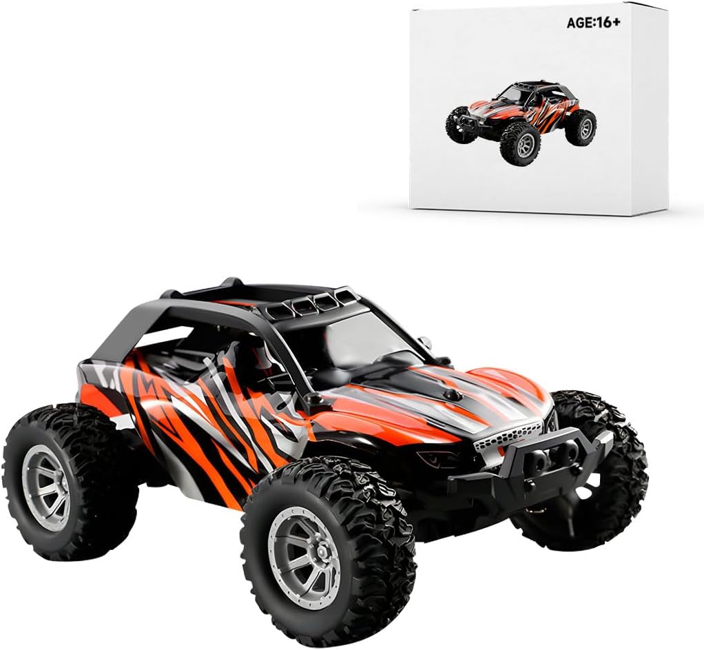 Mini RC Draft Off-Road Car, 801 1/32 2.4G RC Mini Electric Drift Off-Road Vehicle Model, 20+KM/H High-Speed Car Gift for Adults (RTR Version/Orange)