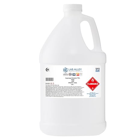 Lab Alley Isopropyl Alcohol 70% USP Grade, Ideal for First Aid and Home Cleaning, Halal - 1 Gallon
