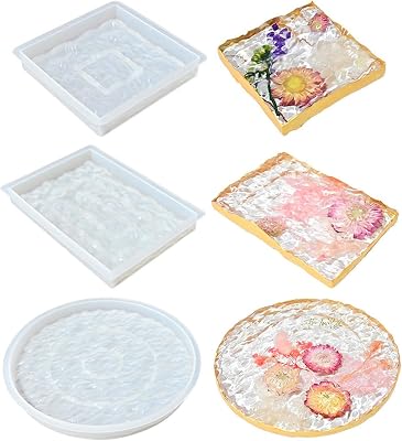 Table Display Tray Silicone Mold Easy Release Tabletop Water Ripples Display Plate Resin Mould Handmade Craft Supplies