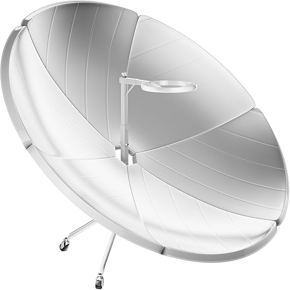 59.05inch Solar Cooker Portable Solar Oven Camping Solar Cooker Sun Oven Camper Cooker All Season, Outdoor, Cooking, Steaming, Concentrating Parabolic Focal Spot Temperature:800-1000C