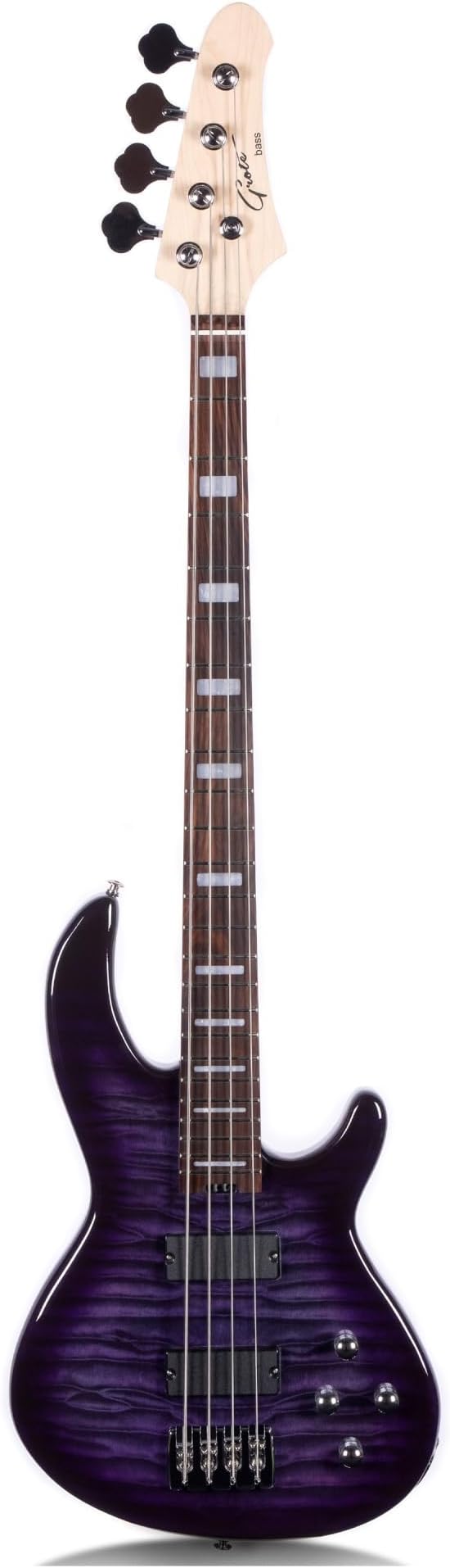 Professional Bass Electric Guitar 4 String Instrument Beginner Guitar(Purple)