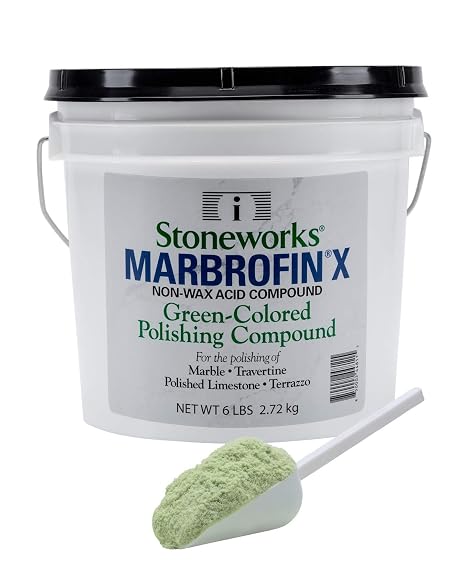 Marbrofin X (6 Lb) Green-Colored Polishing Powder for Marble and Other Natural Stones