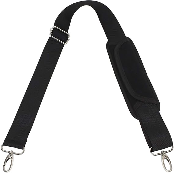 CampTeck U6907 - Adjustable Shoulder Strap Universal Replacement Bag Strap with Detachable Pad - for Laptop, Camera, Duffel, Sports, Travel, Messenger Bags and More - Black