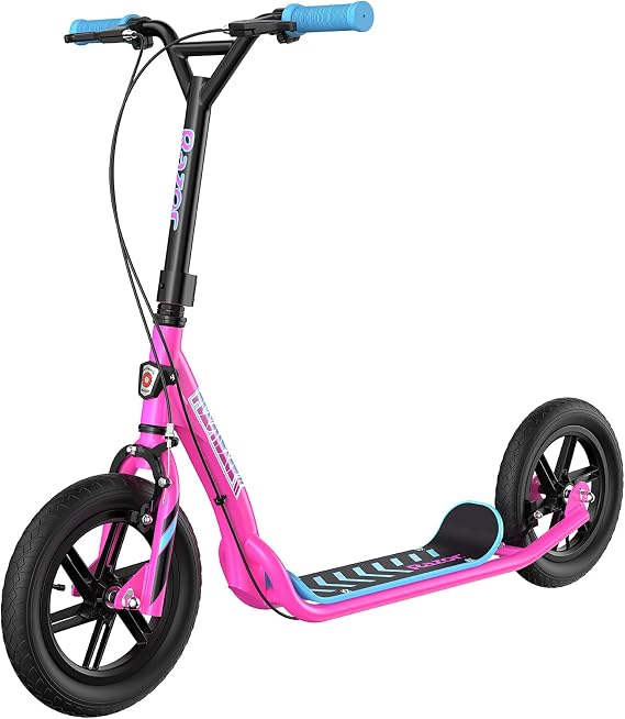 Razor Flashback Kick Scooter 12" Mag Wheels with Air-Filled Tires, Dual Hand-Operated Brakes, BMX Style Scooter for Kids and Teens