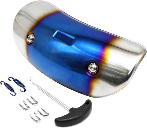 Exhaust Heat Shield Muffler Pipe Heat Cover Protector Guard Imitation Carbon Fiber Stainless Steel (B)
