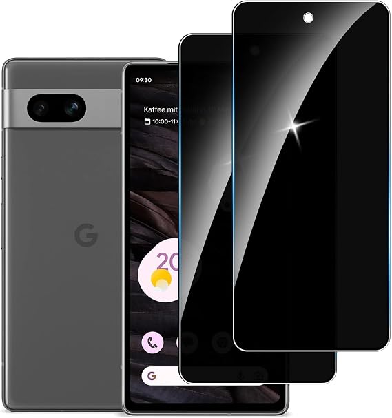 [Pack of 2] Privacy Screen Protector for Google Pixel 7A Tempered Glass Screen Protector 9H Hardness Privacy Screen Scratch Free Ultra Resistant Free from Scratches [Anti-Spy] Privacy